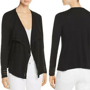 Avec Black Mesh-Trim Open Cardigan Fly Away